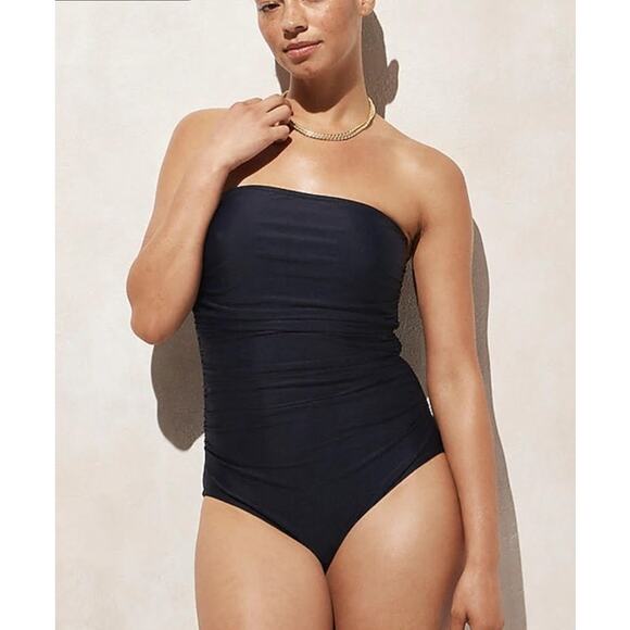 NWT J. Crew Ruched Bandeau One-Piece 4 - Picture 1 of 9